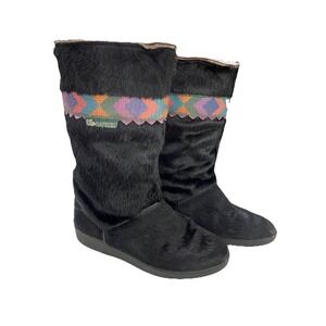 Garden Sport Womens Calf Hair Fur Winter Boots  Size 38 Made In Italy Artsy Warm